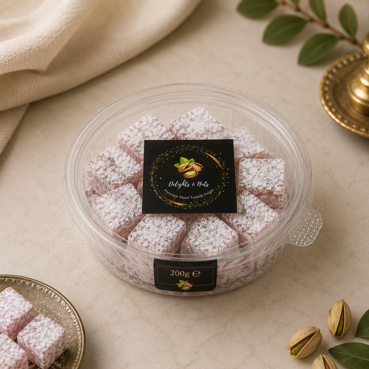 Plain Rose Flavoured Turkish Delight – 200g