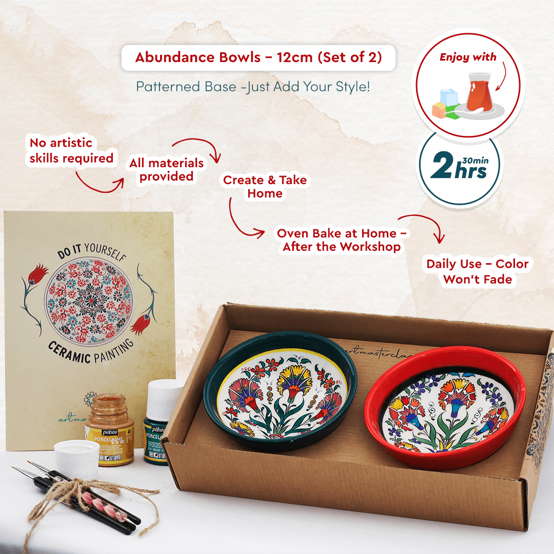 Abundance Bowls ceramic workshop set of two 12 cm bowls